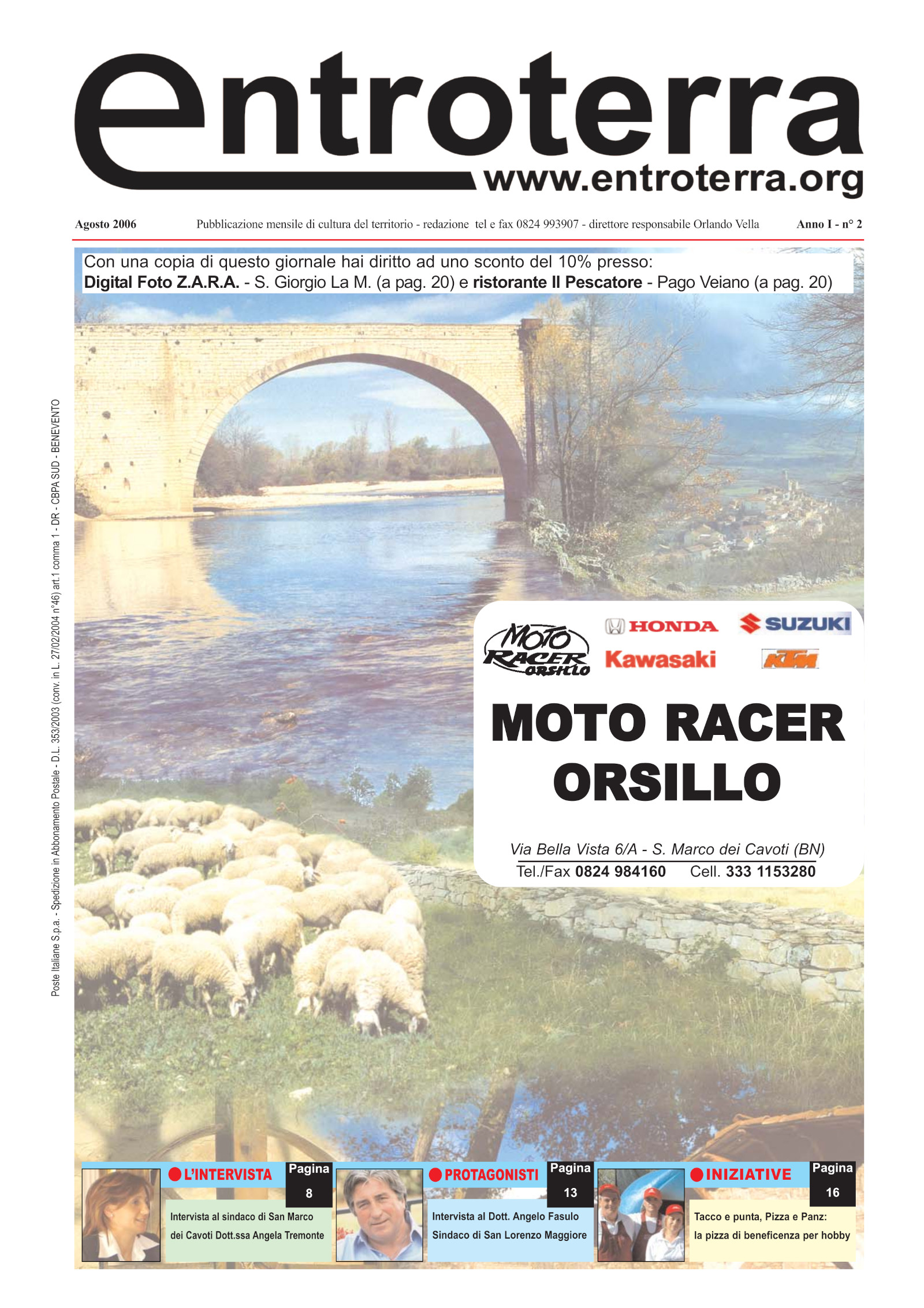 Copertina di Entroterra – anno 1 – n. 2 – agosto 2006