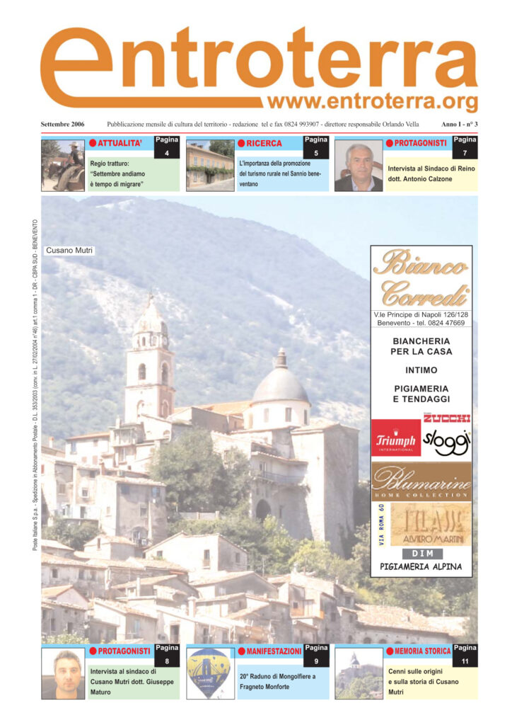 Copertina di Entroterra – anno 1 – n. 3 – settembre 2006