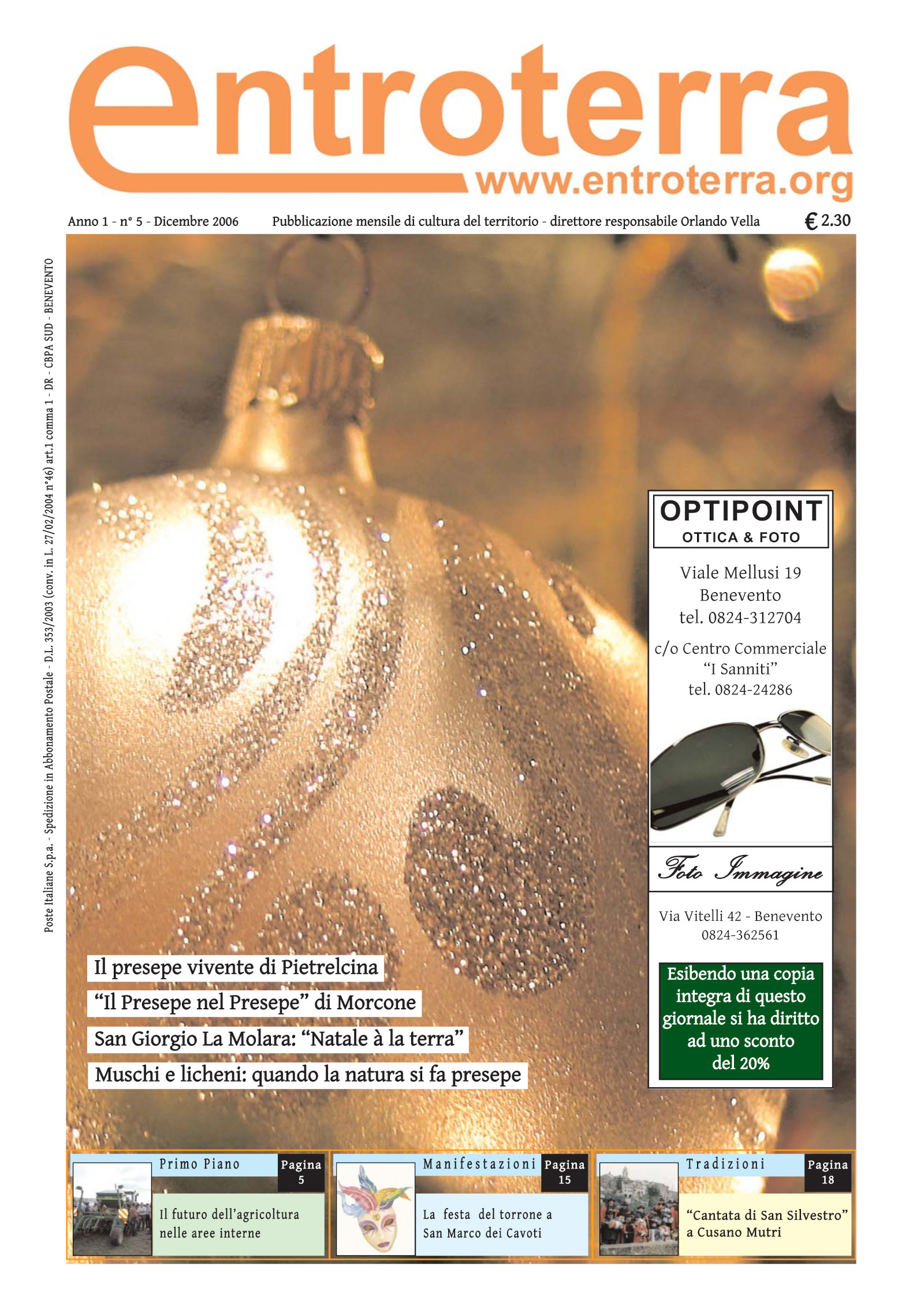 Copertina di Entroterra – anno 1 – n. 5 – dicembre 2006