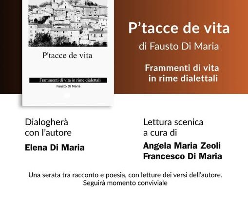 Locandina della presentazione del libro P'tacce de vita di Fausto Di Maria